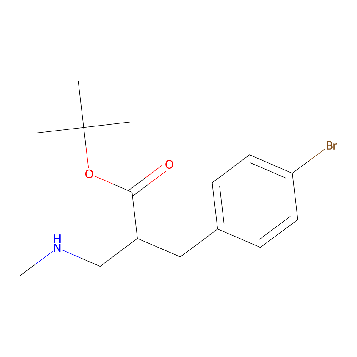 Tert-butyl 2-[(4-bromophenyl)methyl]-3-(methylamino)propanoate molecular structure, CAS 1159882-65-1