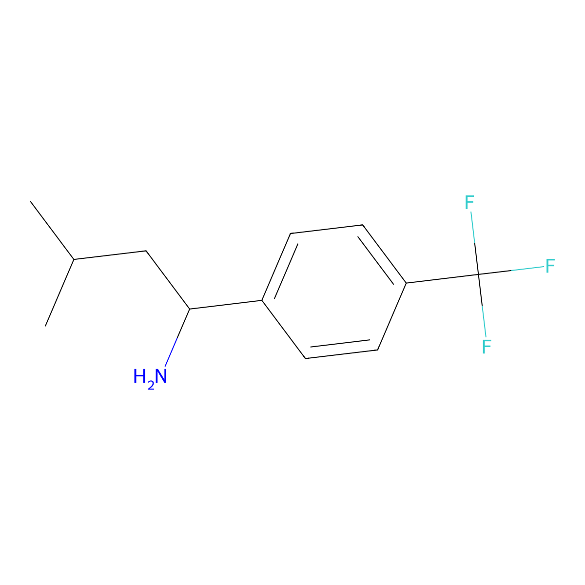 3-Methyl-1-[4-(trifluoromethyl)phenyl]butan-1-amine molecular structure, CAS 1159882-83-3