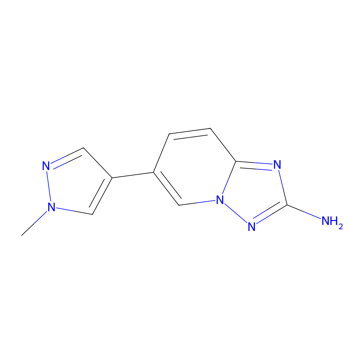 6-(1-Methyl-1H-pyrazol-4-yl)[1,2,4]triazolo[1,5-a]pyridin-2-amine molecular structure, CAS 1159883-04-1