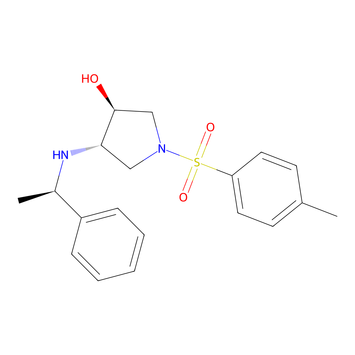 (3S,4S)-4-((R)-1-Phenylethylamino)-1-tosylpyrrolidin-3-ol molecular structure, CAS 1159908-18-5