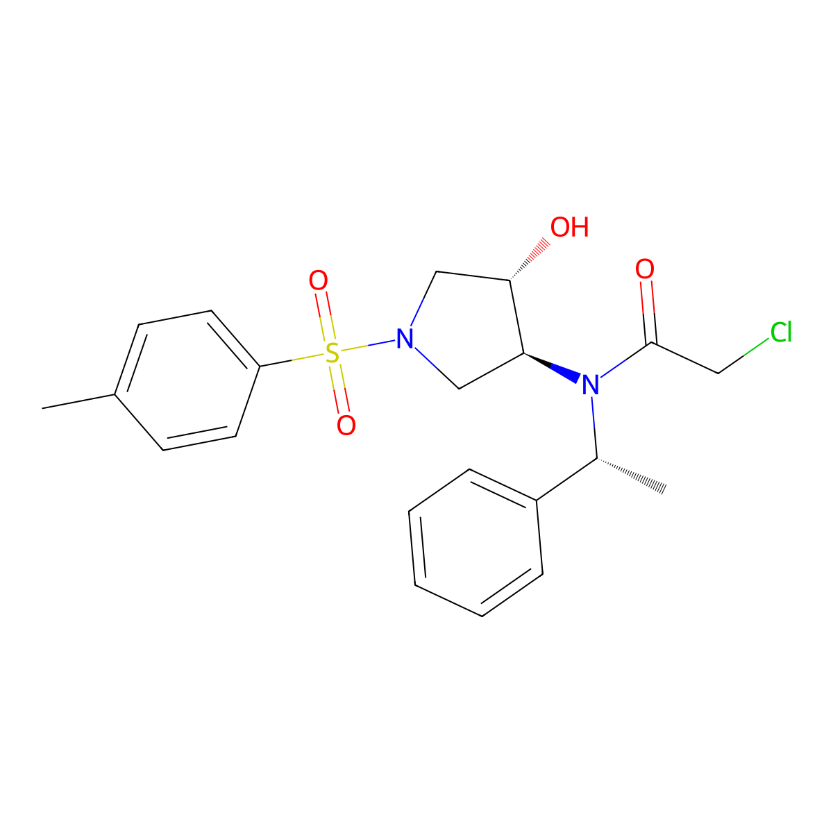 2-Chloro-N-((3S,4S)-4-hydroxy-1-tosylpyrrolidin-3-yl)-N-((R)-1-phenylethyl)acetamide molecular structure, CAS 1159908-19-6