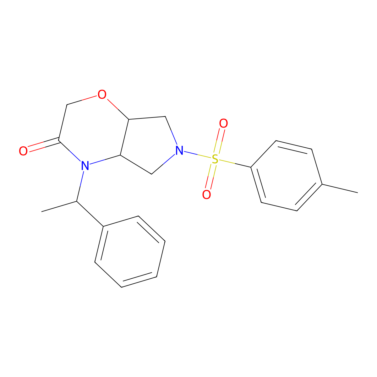 (4aS,7aS)-4-((R)-1-phenylethyl)-6-tosylhexahydropyrrolo[3,4-b][1,4]oxazin-3(2H)-one molecular structure, CAS 1159908-20-9