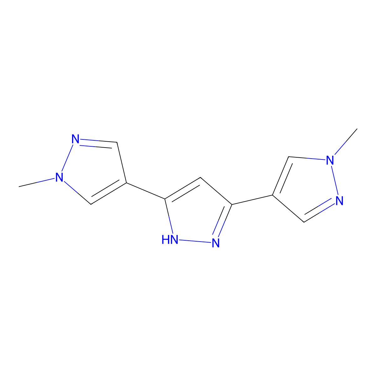 1,1''-dimethyl-1H,1'H,1''H-4,3':5',4''-terpyrazole molecular structure, CAS 1159918-64-5