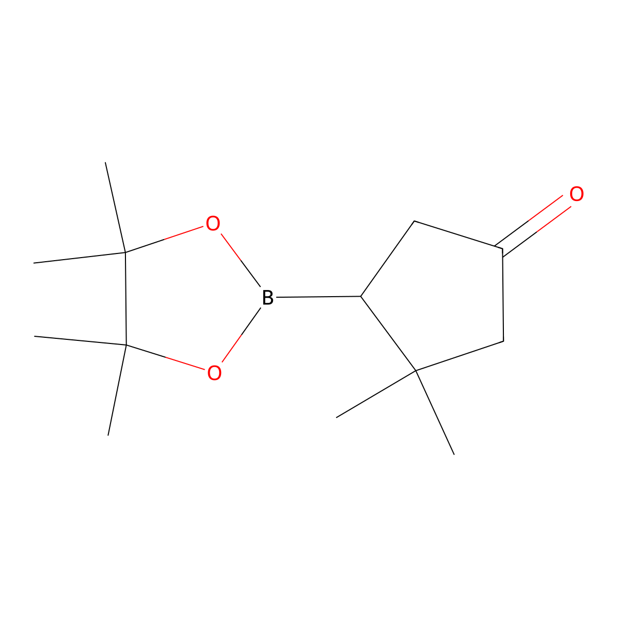3,3-Dimethyl-4-(4,4,5,5-tetramethyl-1,3,2-dioxaborolan-2-yl)cyclopentan-1-one molecular structure, CAS 1159918-98-5
