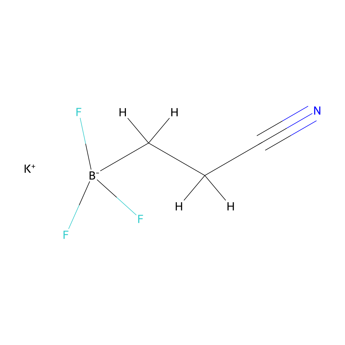 Potassium (2-cyanoethyl)trifluoroboranuide molecular structure, CAS 1159919-79-5