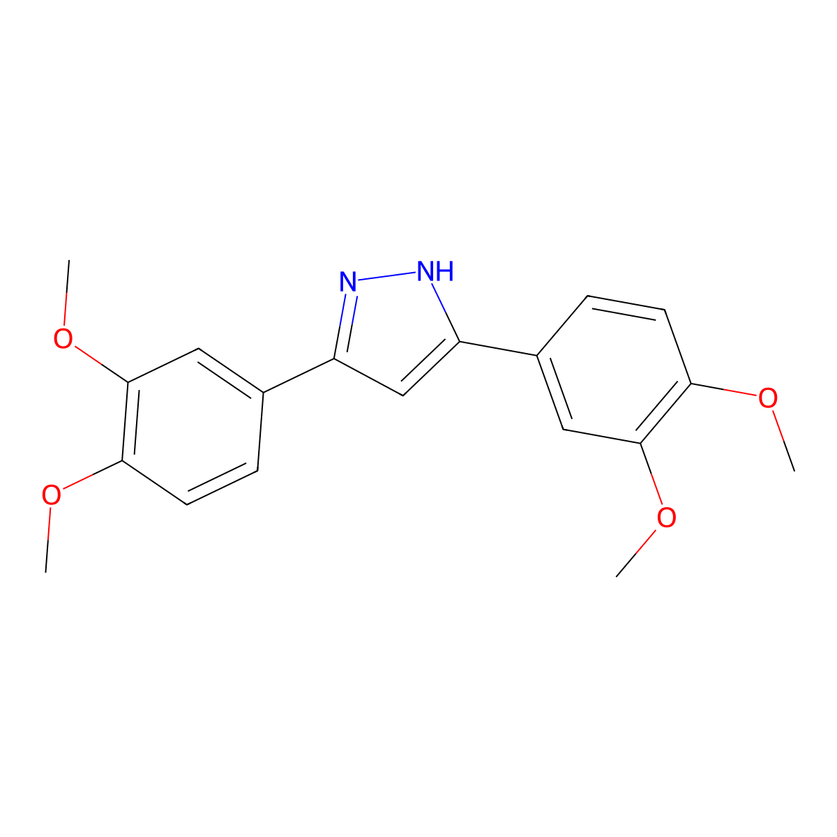 3,5-bis(3,4-dimethoxyphenyl)-1H-pyrazole molecular structure, CAS 1159937-09-3