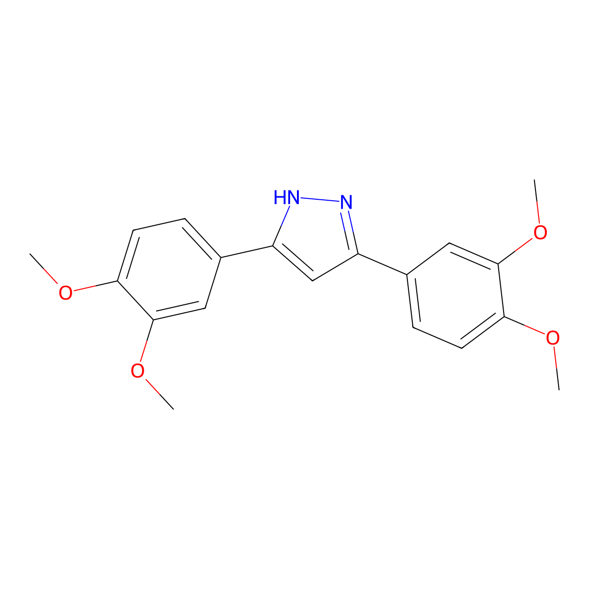 3,5-bis(3,4-dimethoxyphenyl)-1H-pyrazole molecular structure, CAS 1159937-09-3