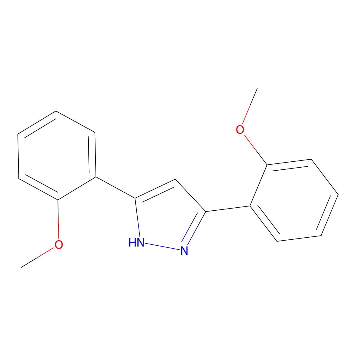 3,5-Bis(2-methoxyphenyl)-1H-pyrazole molecular structure, CAS 1159937-12-8