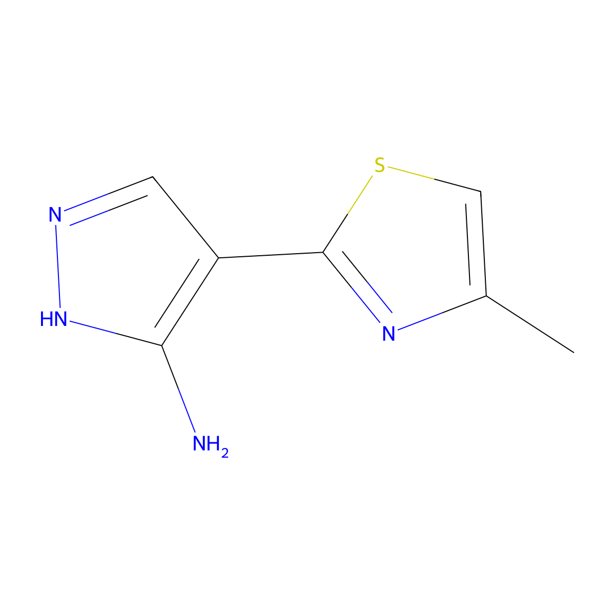 4-(4-Methyl-2-thiazolyl)-1H-pyrazol-3-amine molecular structure, CAS 1159942-71-8