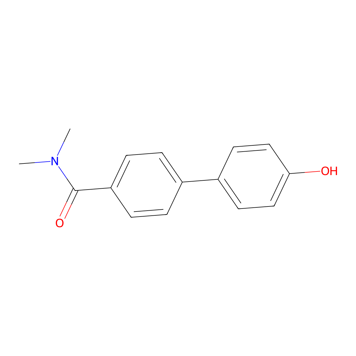 4'-Hydroxy-N,N-dimethyl-[1,1'-biphenyl]-4-carboxamide molecular structure, CAS 1159944-09-8