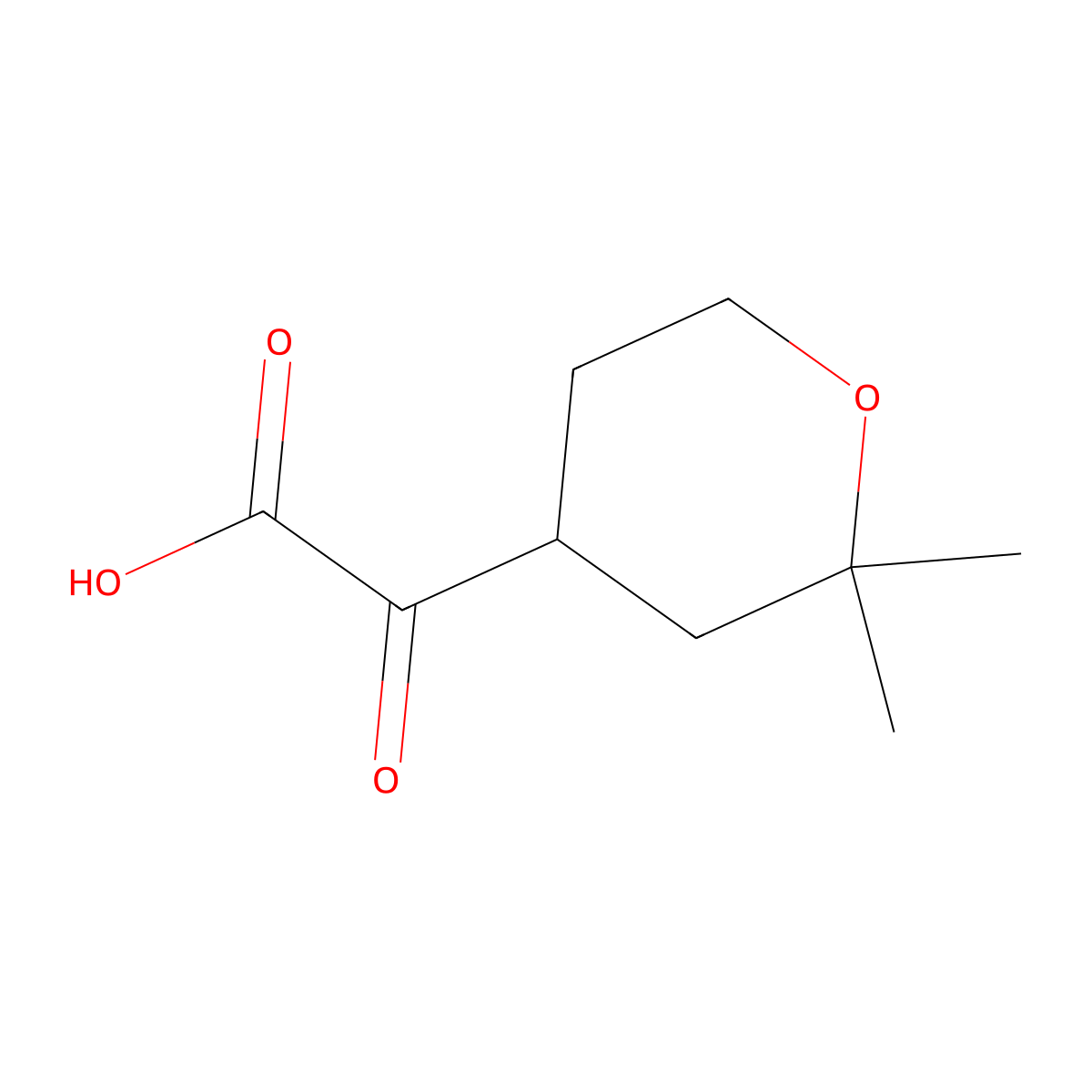 2-(2,2-Dimethyloxan-4-yl)-2-oxoacetic acid molecular structure, CAS 115996-67-3