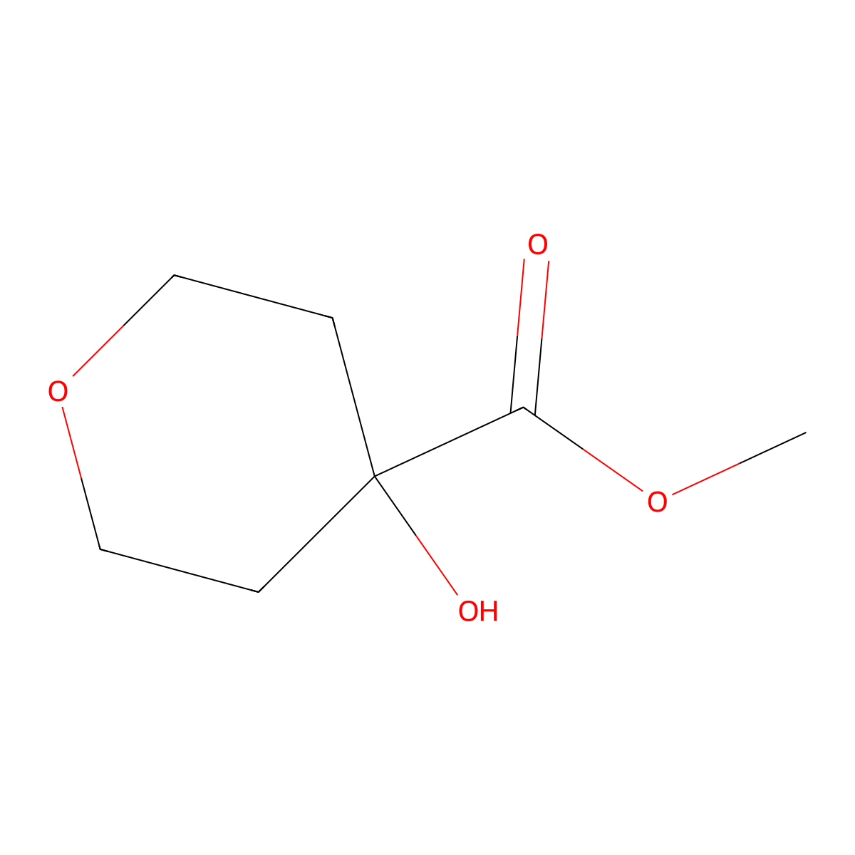 Methyl 4-hydroxyoxane-4-carboxylate molecular structure, CAS 115996-72-0