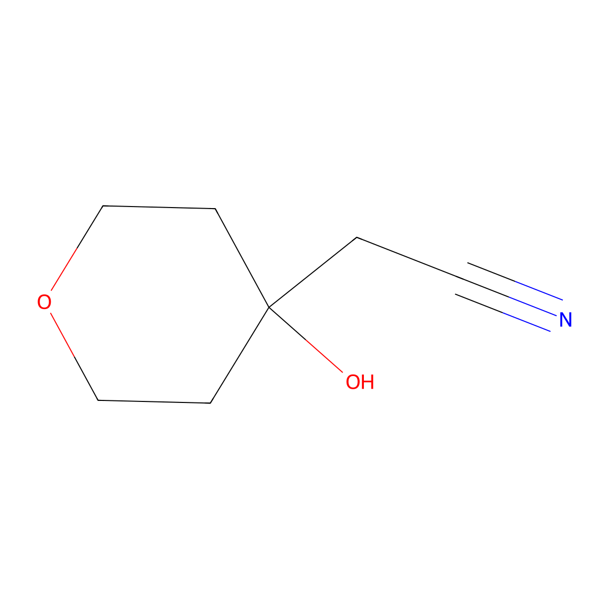 Tetrahydro-4-hydroxy-2H-pyran-4-acetonitrile molecular structure, CAS 115996-73-1