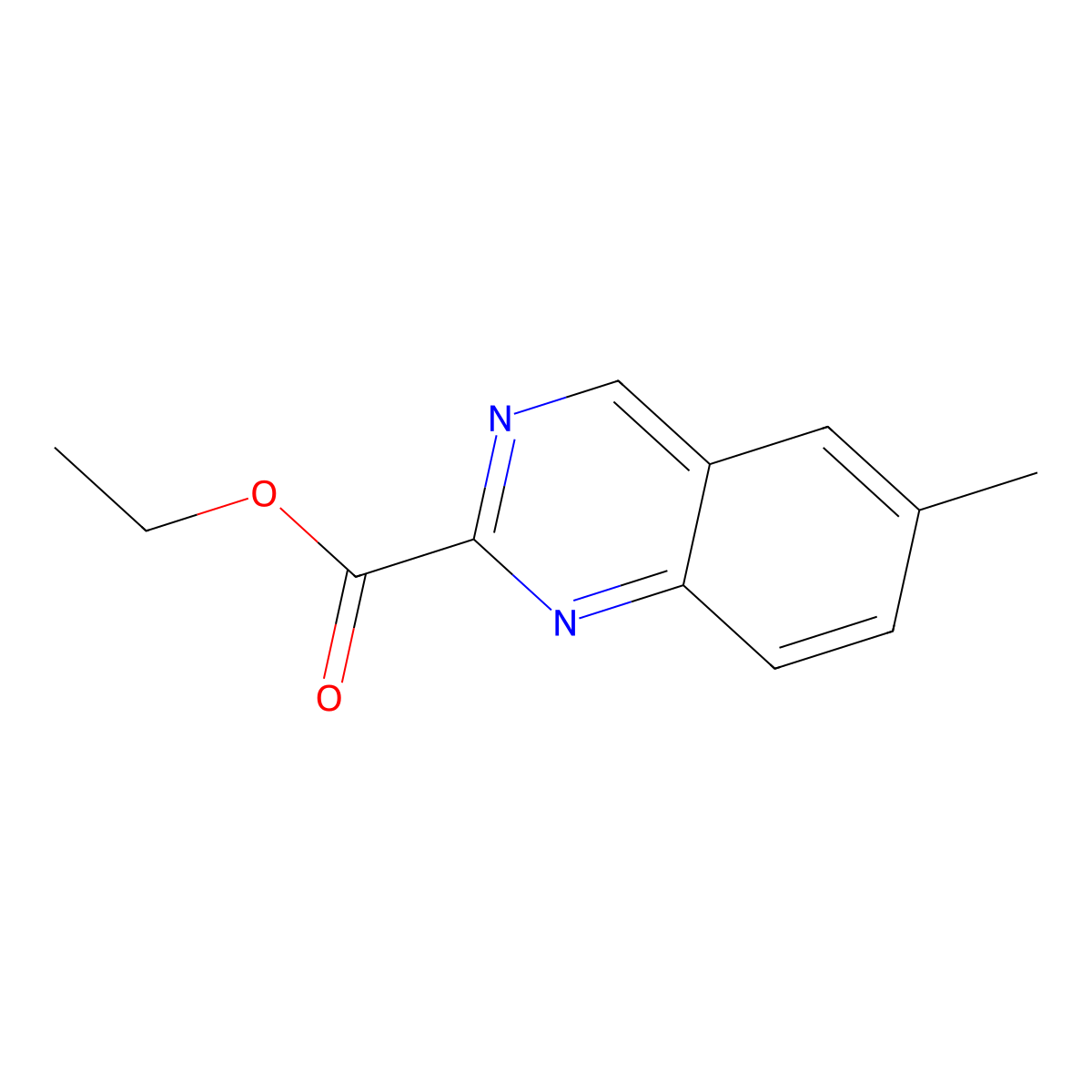 Ethyl 6-methylquinazoline-2-carboxylate molecular structure, CAS 1159976-37-0