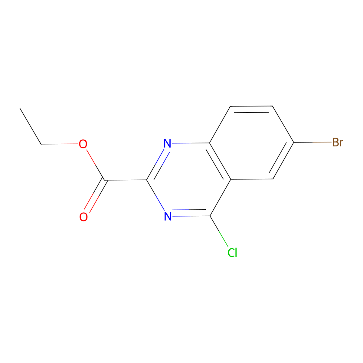 Ethyl 6-bromo-4-chloroquinazoline-2-carboxylate molecular structure, CAS 1159976-38-1