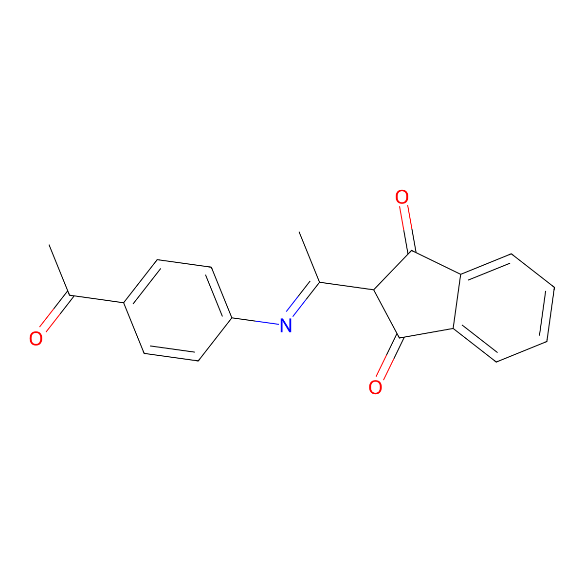 2-[N-(4-acetylphenyl)-C-methylcarbonimidoyl]indene-1,3-dione molecular structure, CAS 1159976-64-3