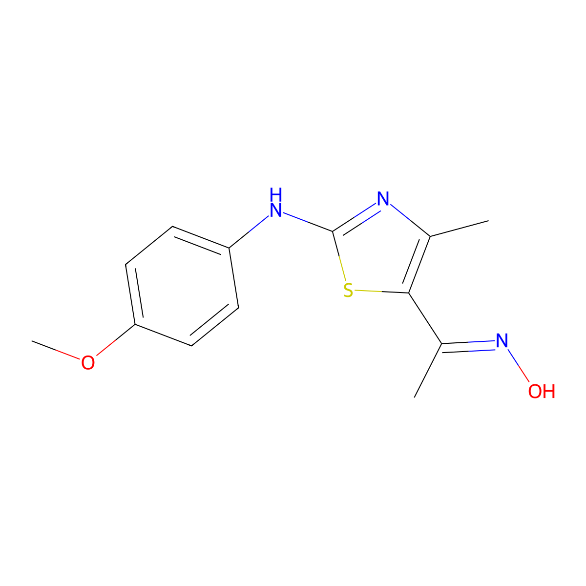 5-[1-(hydroxyimino)ethyl]-N-(4-methoxyphenyl)-4-methyl-1,3-thiazol-2-amine molecular structure, CAS 1159976-74-5