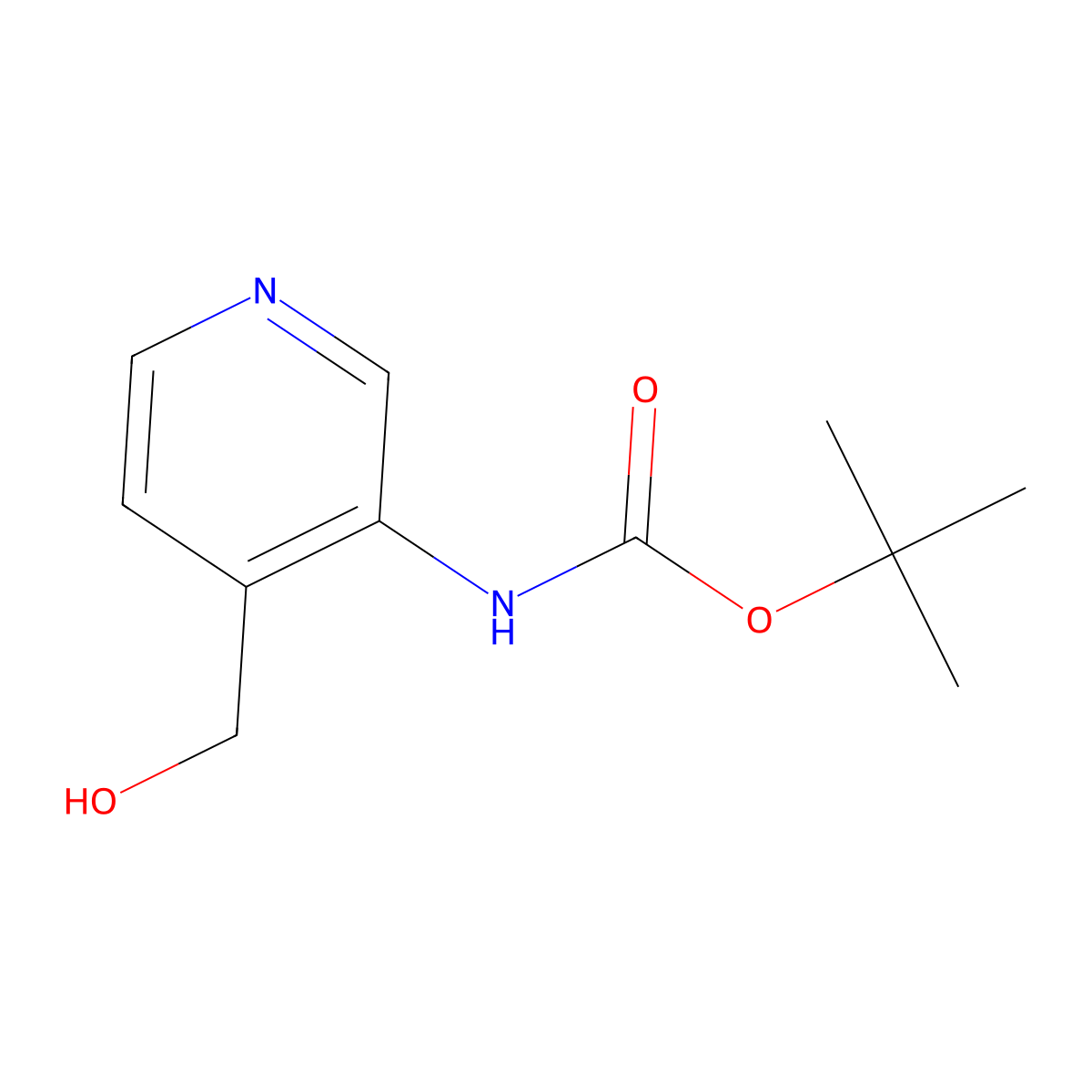 tert-Butyl (4-(hydroxymethyl)pyridin-3-yl)carbamate molecular structure, CAS 1159976-81-4