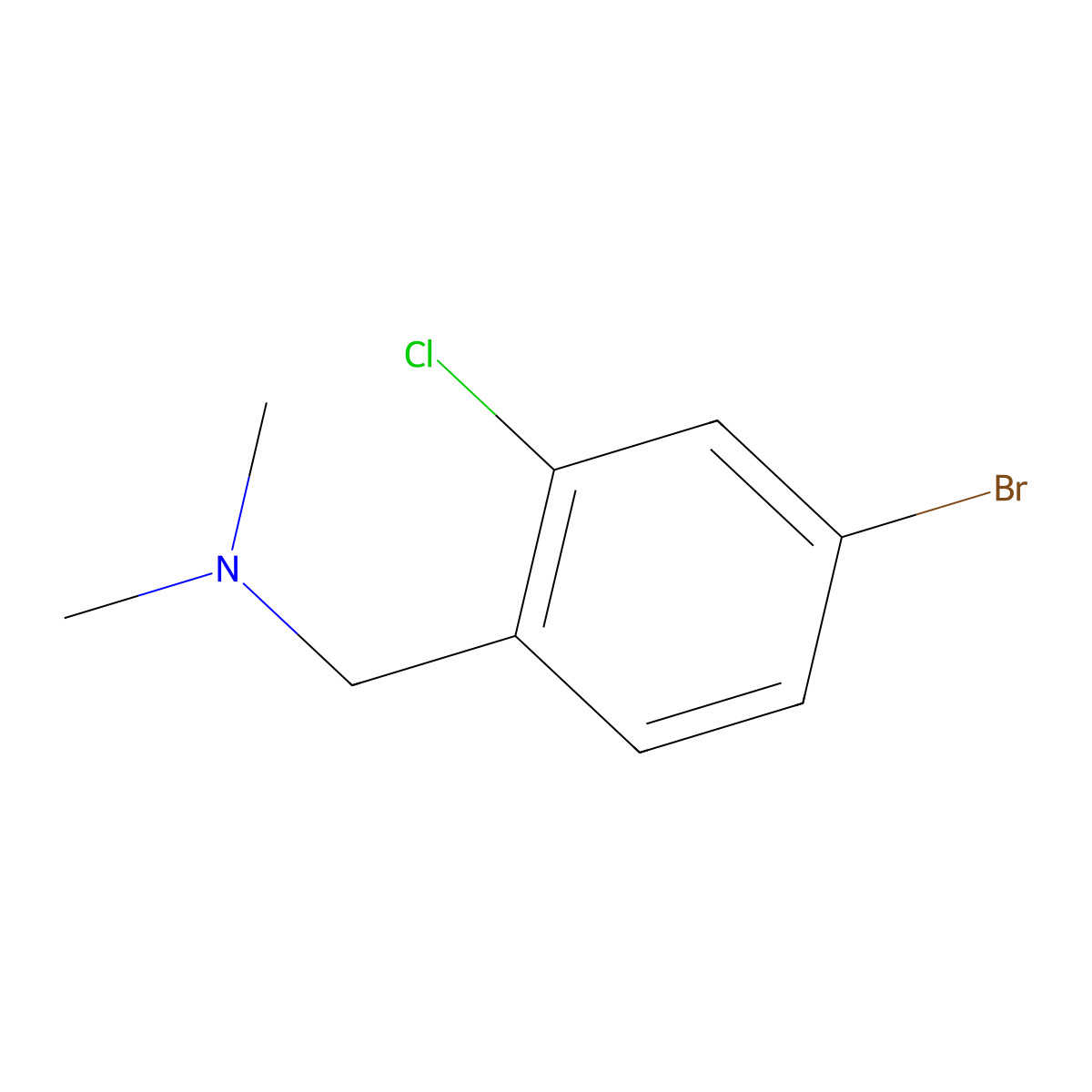 1-(4-bromo-2-chlorophenyl)-N,N-dimethylmethanamine molecular structure, CAS 1159976-87-0