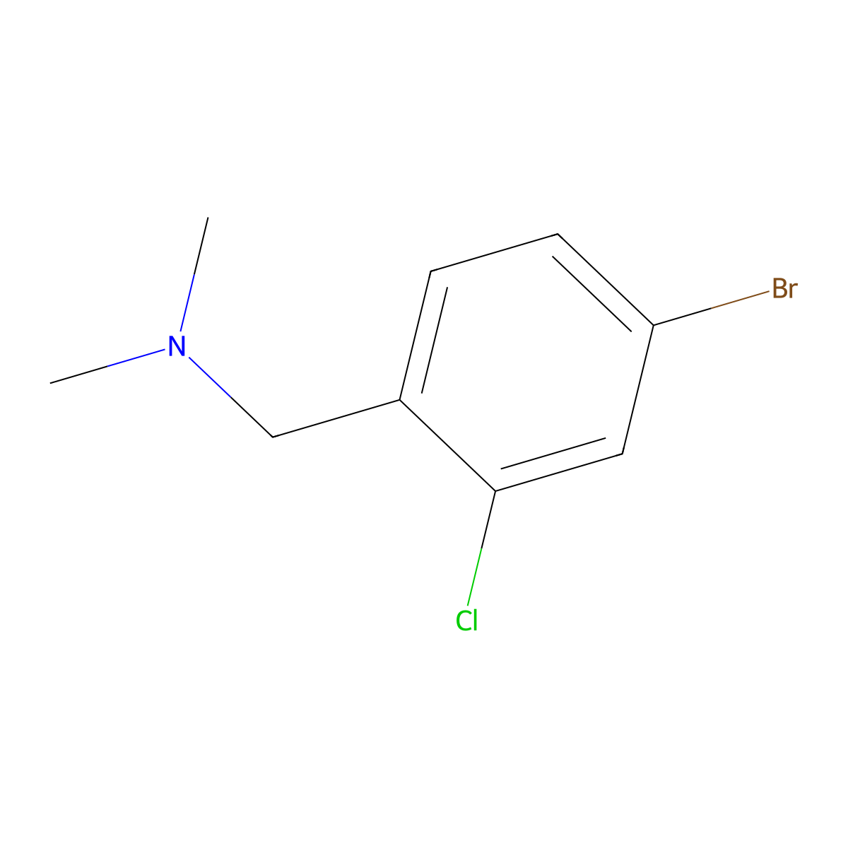 1-(4-bromo-2-chlorophenyl)-N,N-dimethylmethanamine molecular structure, CAS 1159976-87-0