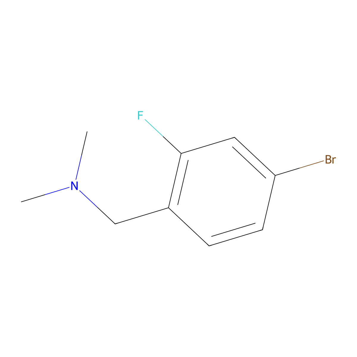 (4-Bromo-2-fluoro-benzyl)-dimethyl-amine molecular structure, CAS 1159976-88-1