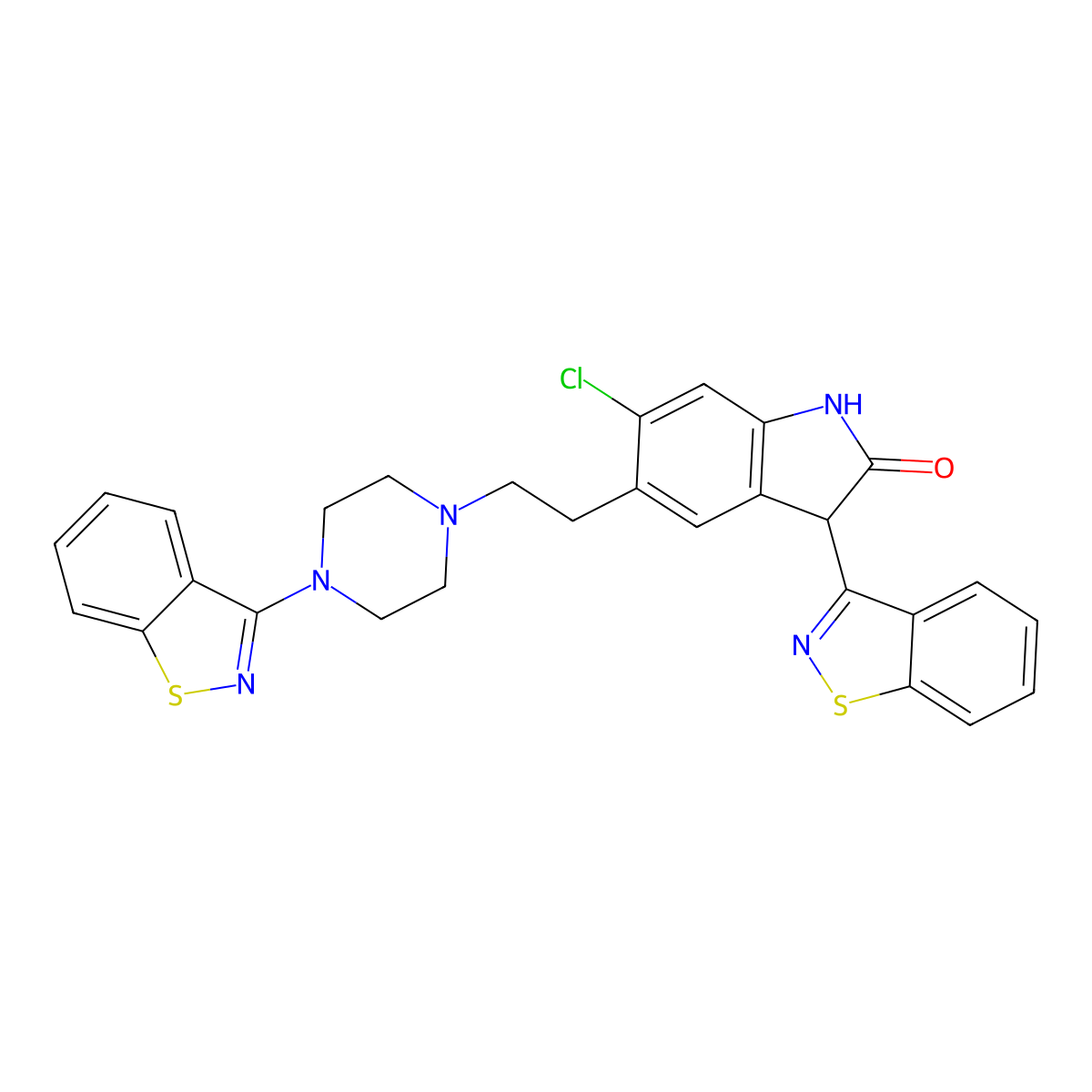 3-(1,2-Benzisothiazolyl) ziprasidone molecular structure, CAS 1159977-04-4