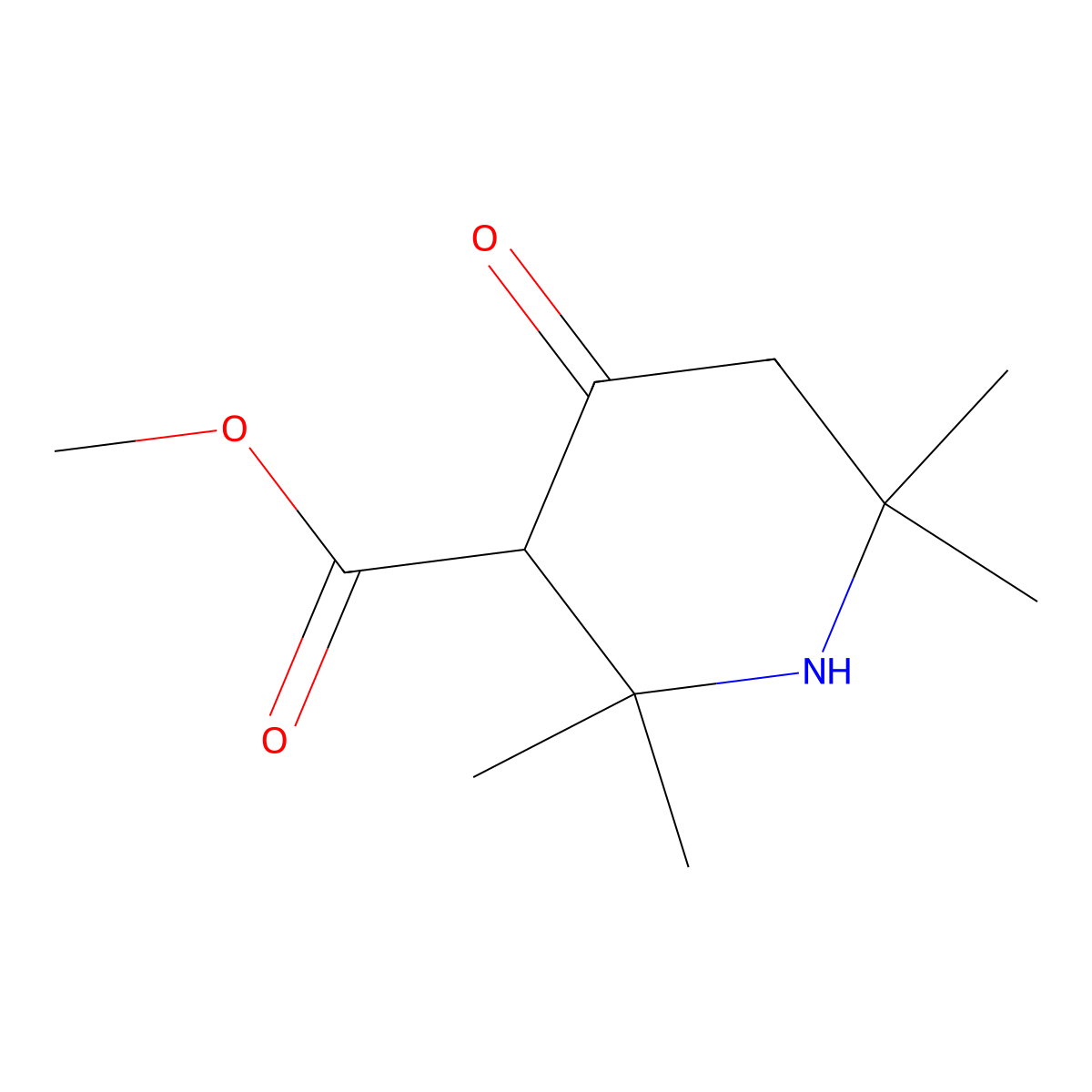 Methyl 2,2,6,6-tetramethyl-4-oxopiperidine-3-carboxylate molecular structure, CAS 1159977-55-5