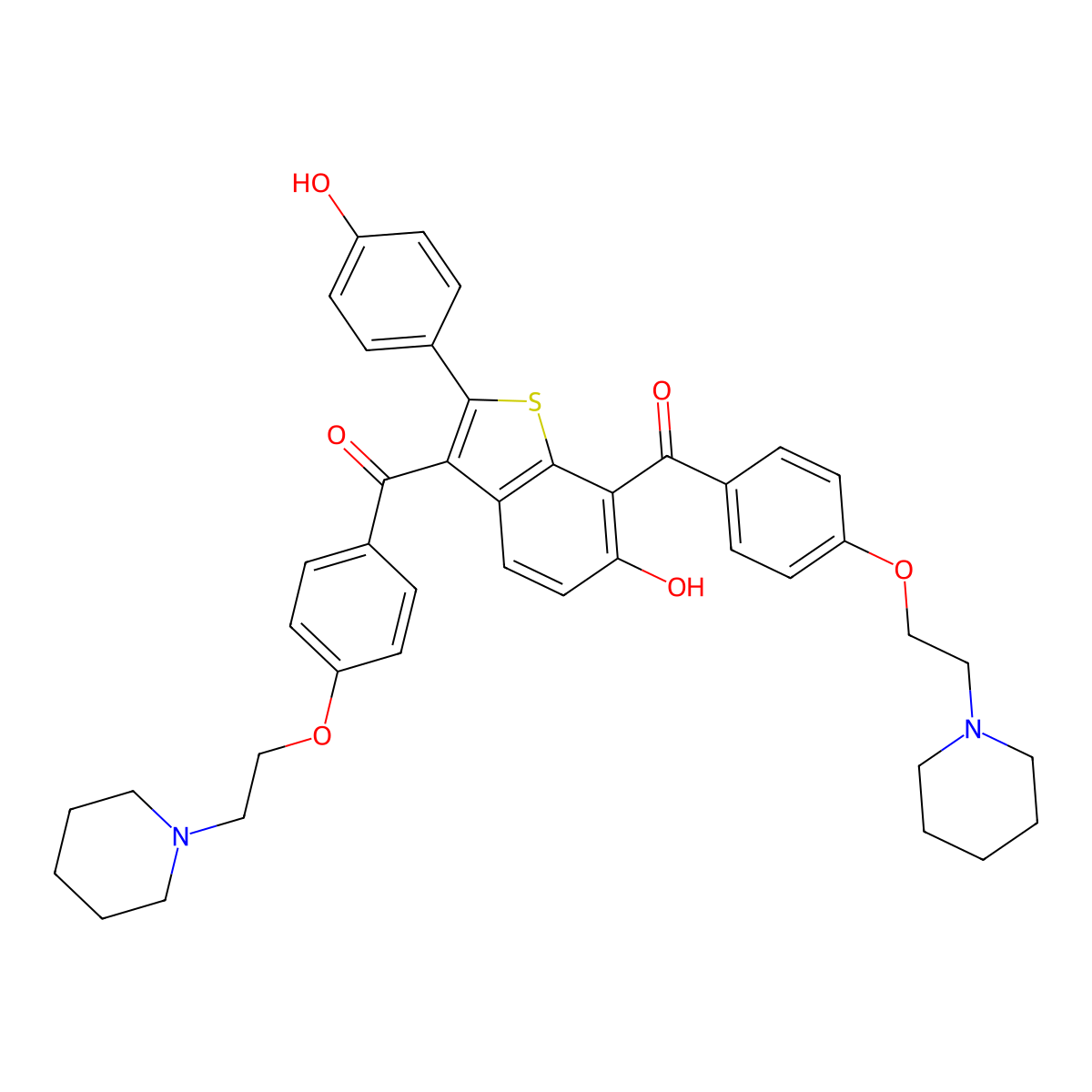 7-(4-(2-Piperidinyl)ethoxy)benzoyl raloxifene molecular structure, CAS 1159977-58-8