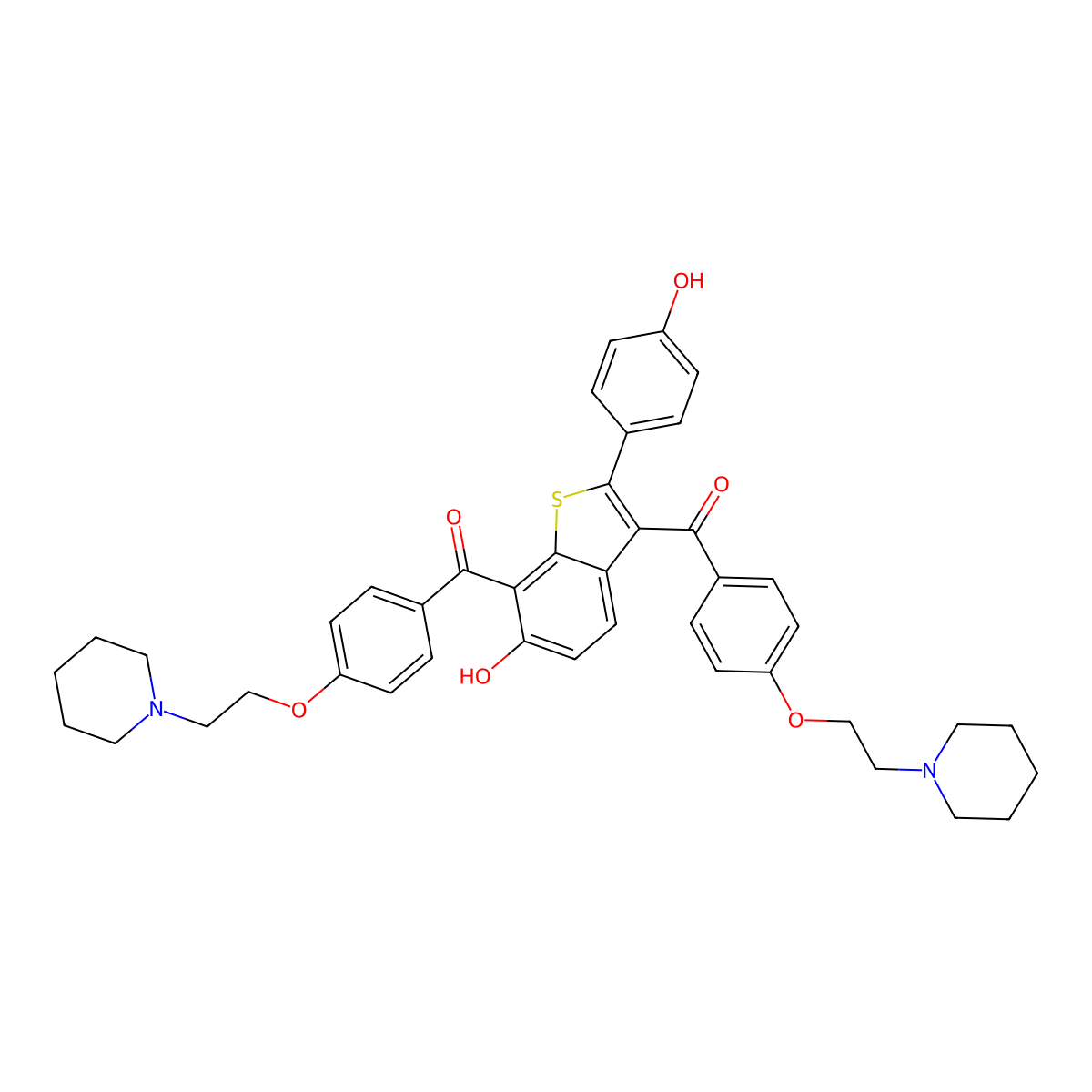7-(4-(2-Piperidinyl)ethoxy)benzoyl raloxifene molecular structure, CAS 1159977-58-8