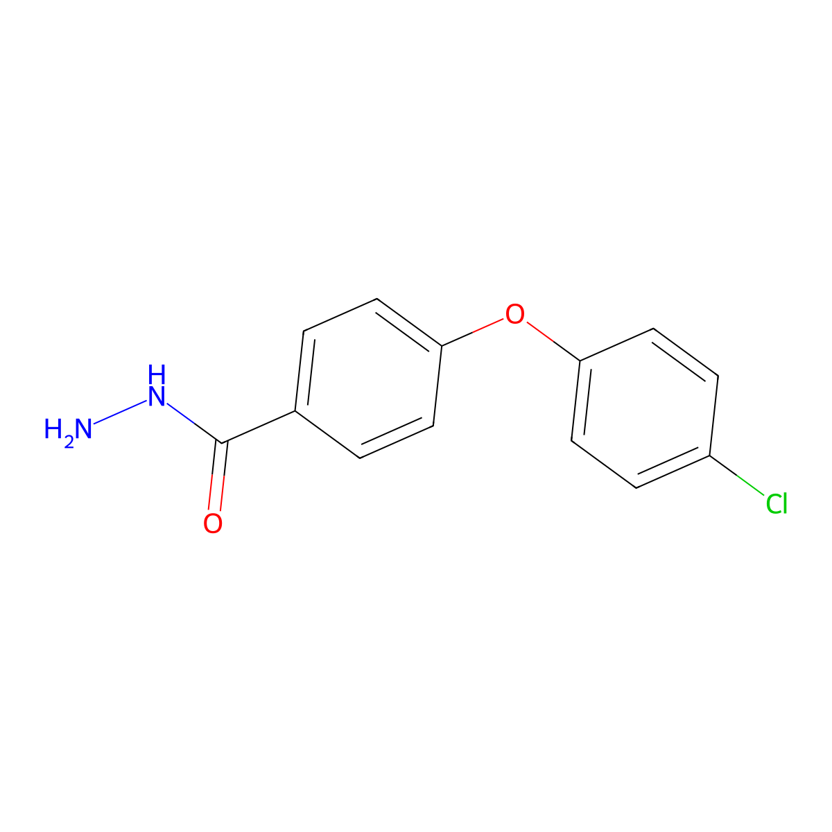 4-(4-Chlorophenoxy)benzohydrazide molecular structure, CAS 1159979-09-5
