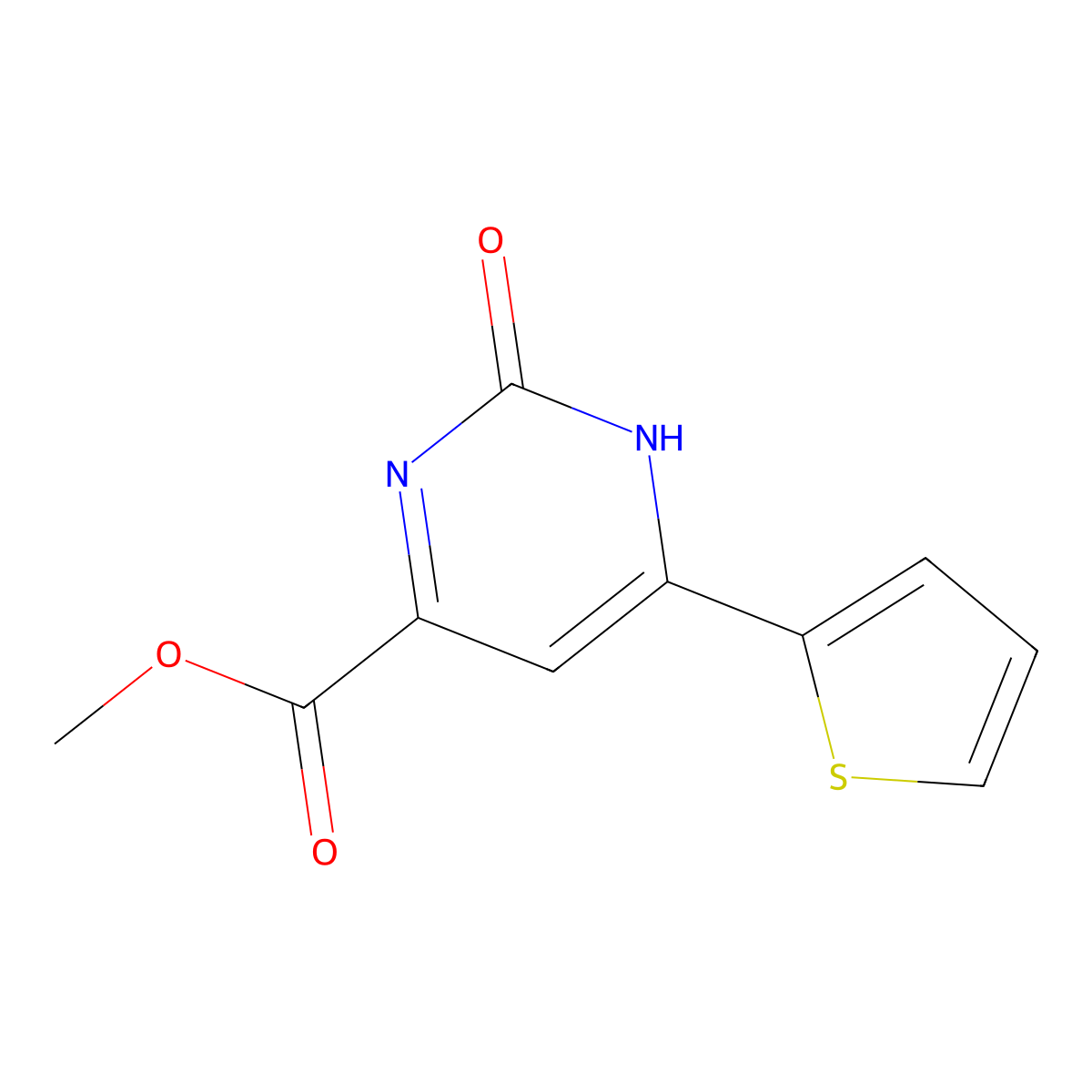 Methyl 2-hydroxy-6-(2-thiophenyl)pyrimidine-4-carboxylate molecular structure, CAS 1159979-33-5