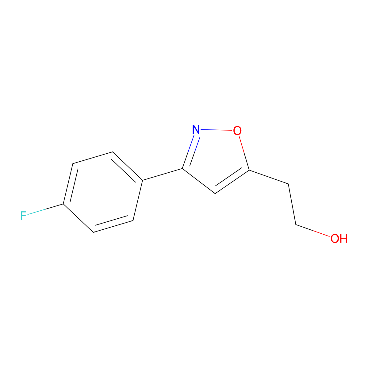 2-(3-(4-Fluorophenyl)isoxazol-5-yl)ethanol molecular structure, CAS 1159979-40-4