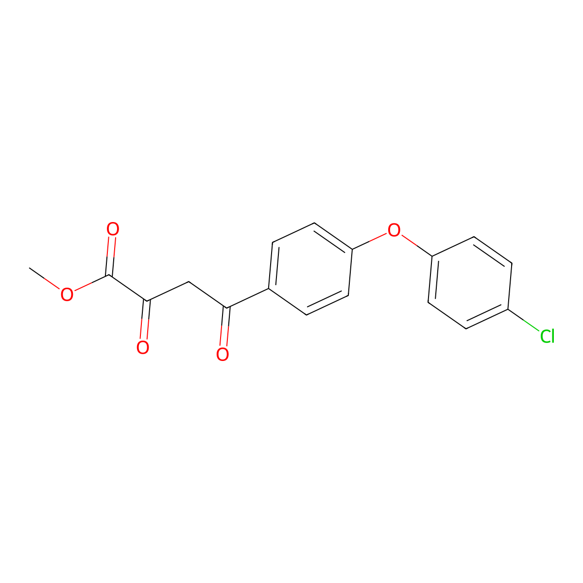 Methyl 4-(4-(4-chlorophenoxy)phenyl)-2,4-dioxobutanoate molecular structure, CAS 1159979-95-9