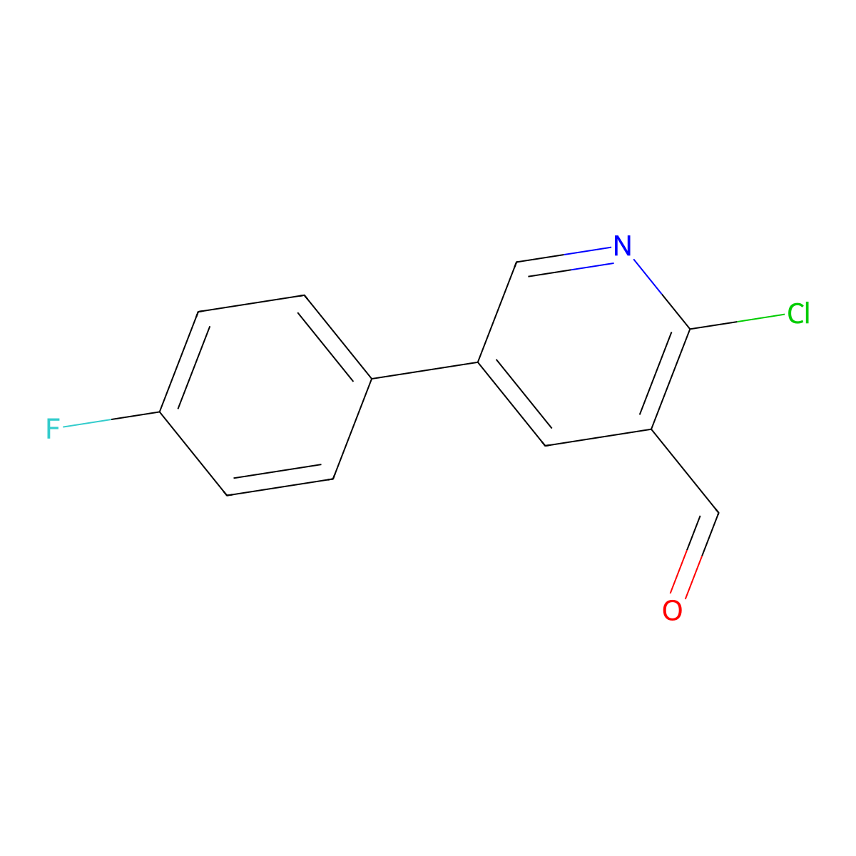 2-Chloro-5-(4-fluorophenyl)pyridine-3-carbaldehyde molecular structure, CAS 1159980-60-5