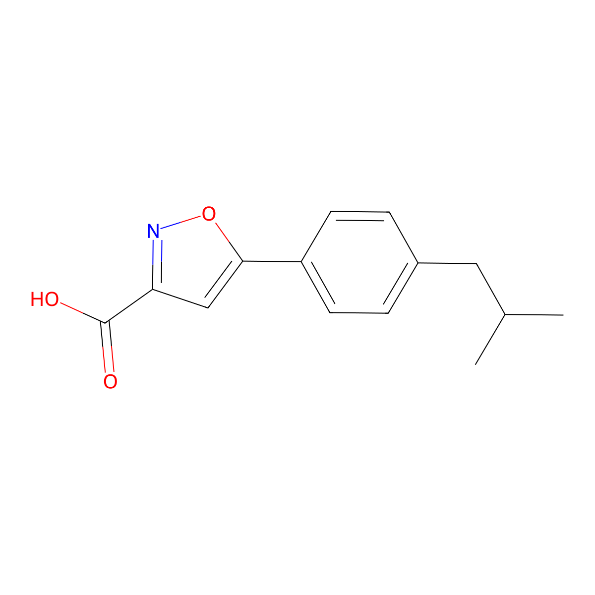 5-[4-(2-Methylpropyl)phenyl]-1,2-oxazole-3-carboxylic acid molecular structure, CAS 1159980-78-5