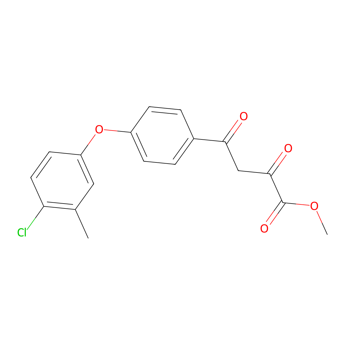 Methyl 4-(4-(4-chloro-3-methylphenoxy)phenyl)-2,4-dioxobutanoate molecular structure, CAS 1159980-99-0