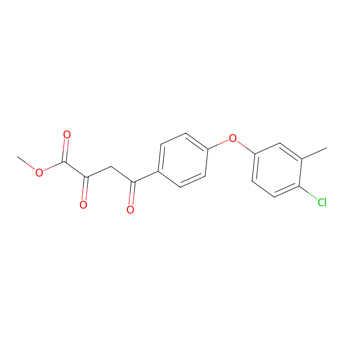 Methyl 4-(4-(4-chloro-3-methylphenoxy)phenyl)-2,4-dioxobutanoate molecular structure, CAS 1159980-99-0
