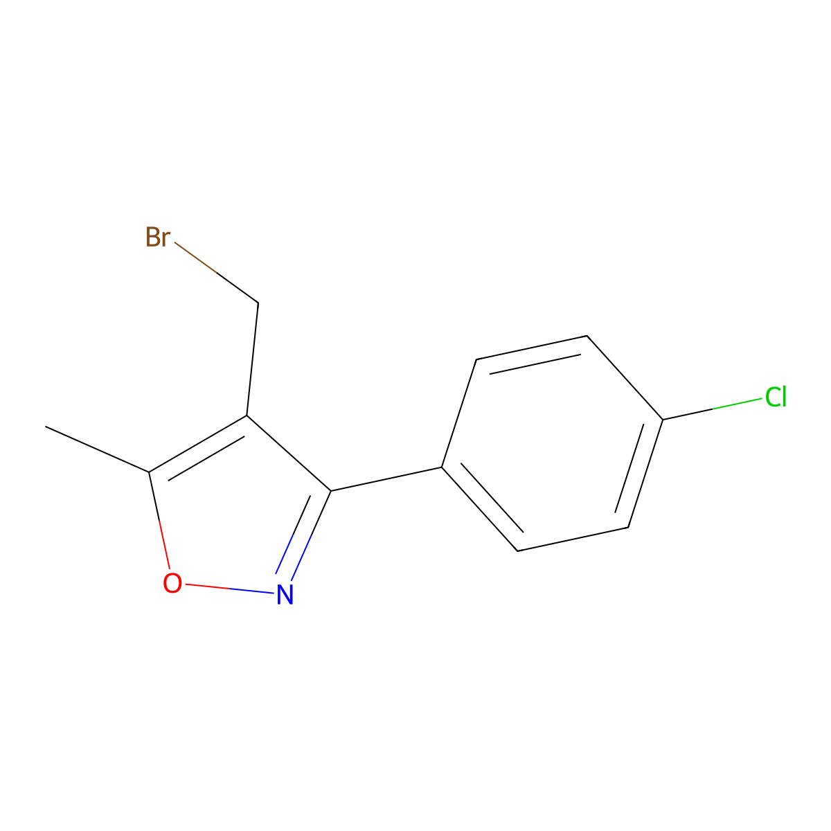 4-(Bromomethyl)-3-(4-chlorophenyl)-5-methylisoxazole molecular structure, CAS 1159981-13-1