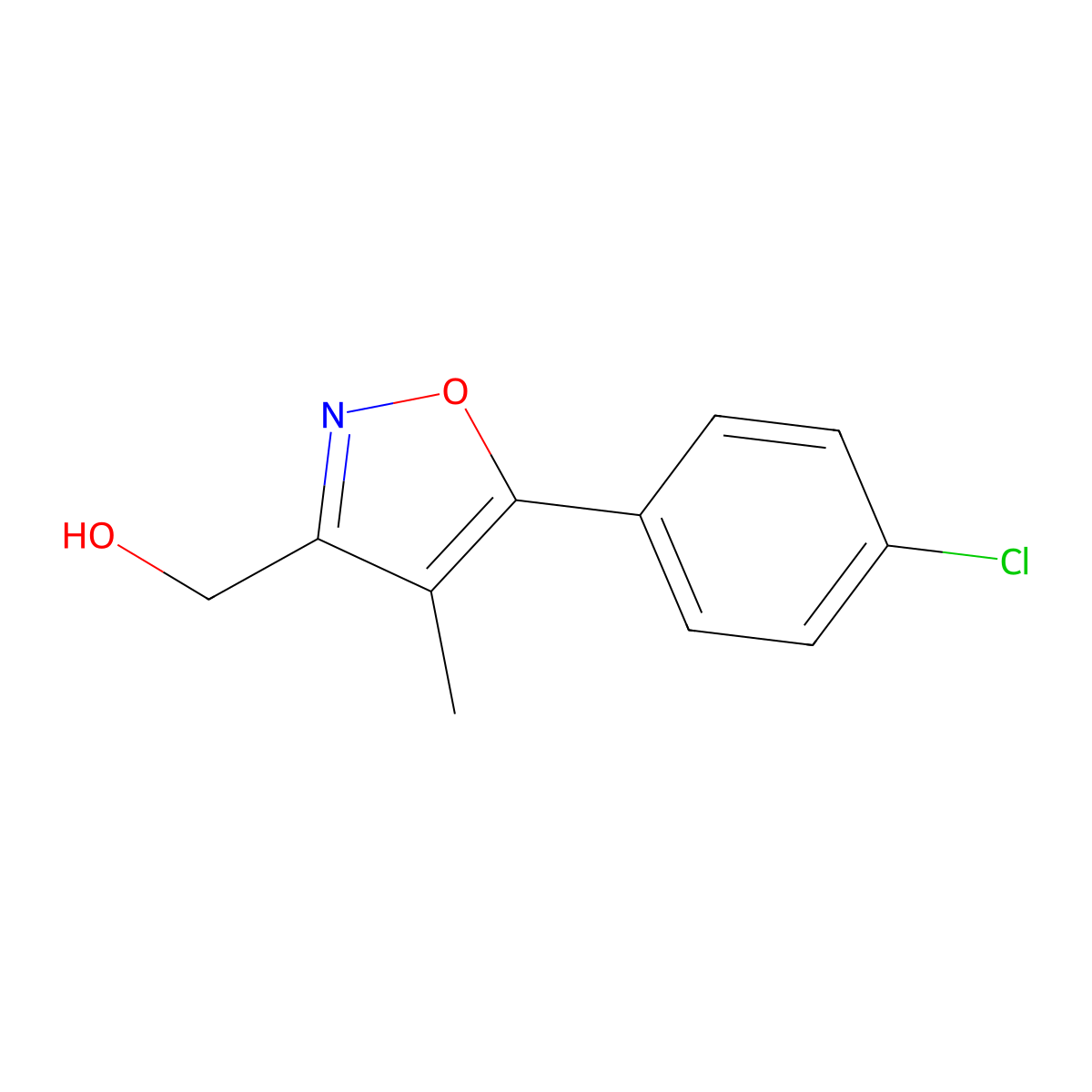[5-(4-Chlorophenyl)-4-methyl-1,2-oxazol-3-yl]methanol molecular structure, CAS 1159981-50-6