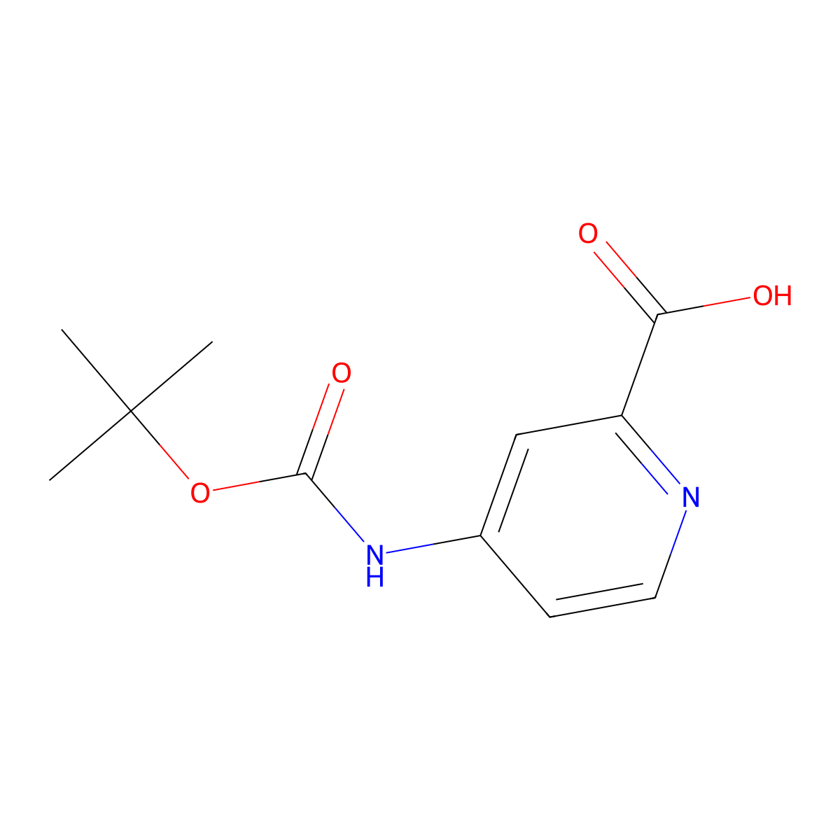 4-(((Tert-butoxy)carbonyl)amino)pyridine-2-carboxylic acid molecular structure, CAS 1159981-87-9