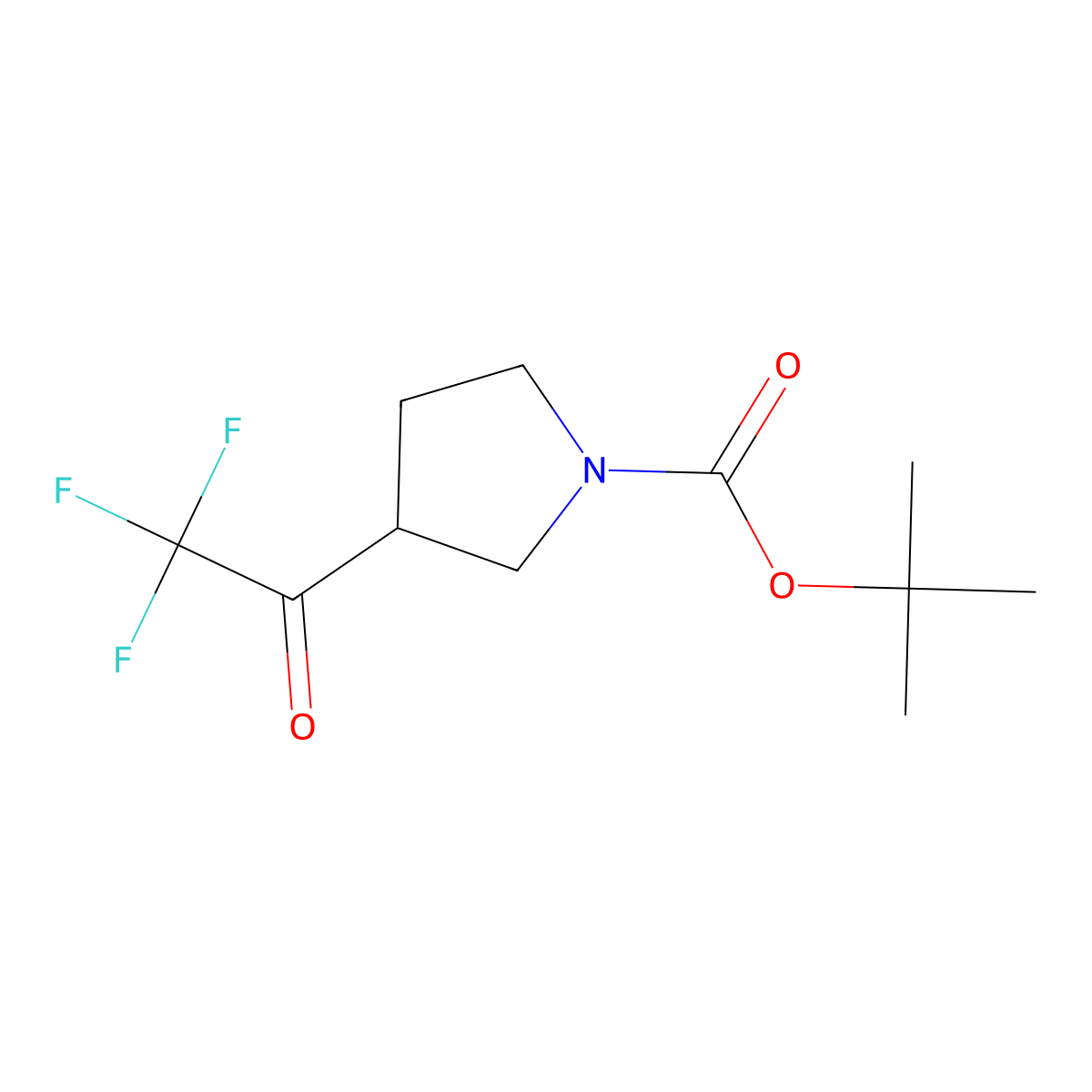 Tert-butyl 3-(2,2,2-trifluoroacetyl)pyrrolidine-1-carboxylate molecular structure, CAS 1159981-92-6