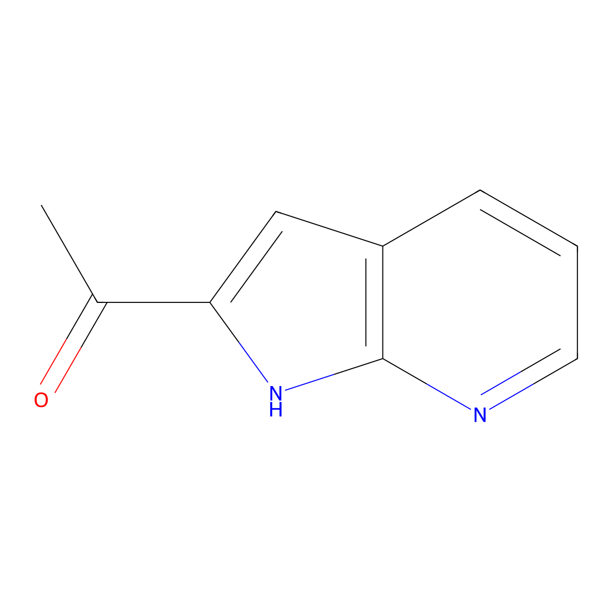1-(1H-Pyrrolo[2,3-B]pyridin-2-YL)ethanone molecular structure, CAS 1159982-18-9