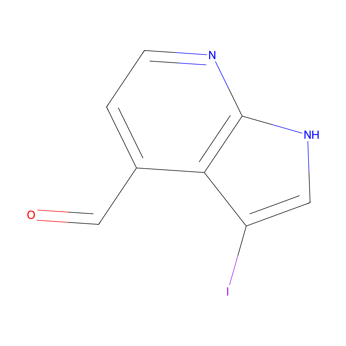 3-Iodo-1H-pyrrolo[2,3-B]pyridine-4-carbaldehyde molecular structure, CAS 1159982-19-0