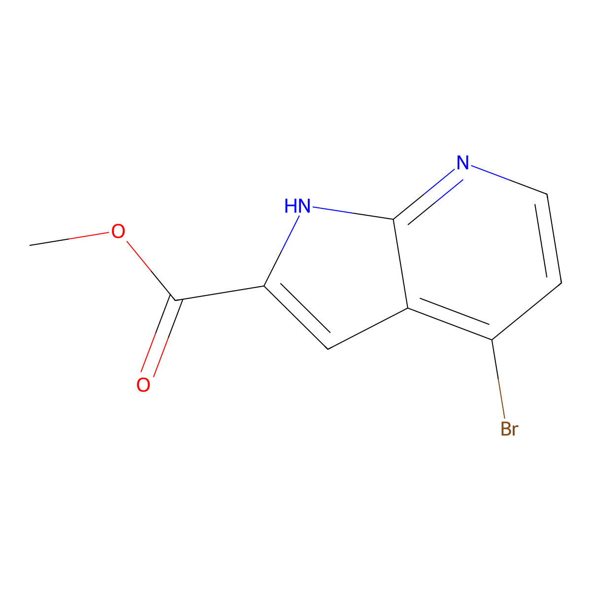 Methyl 4-bromo-1H-pyrrolo[2,3-B]pyridine-2-carboxylate molecular structure, CAS 1159982-21-4