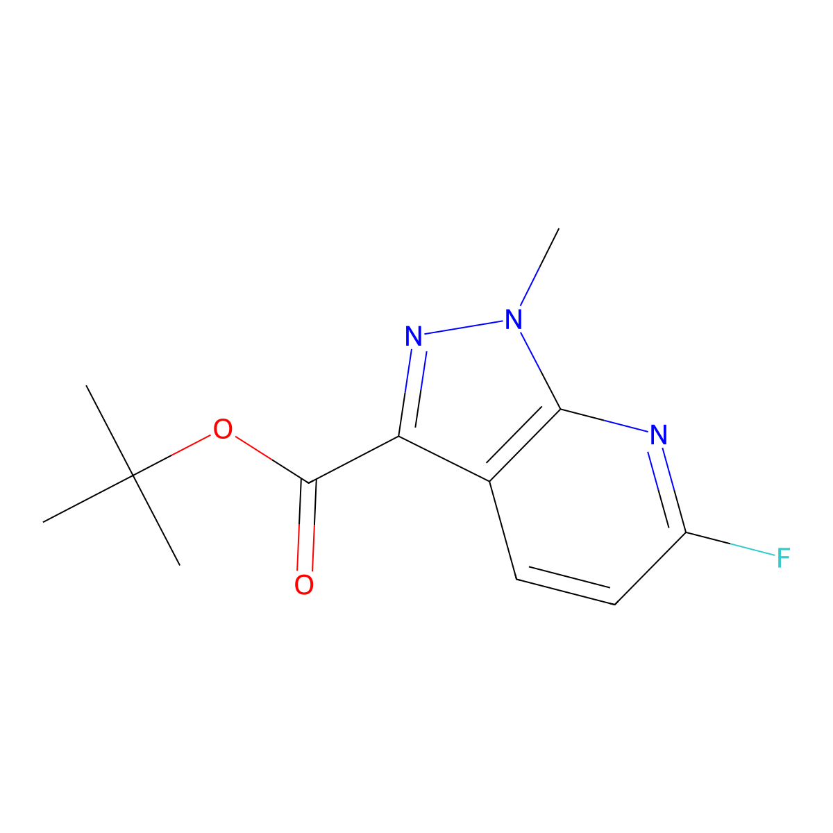 Tert-butyl 6-fluoro-1-methyl-1H-pyrazolo[3,4-B]pyridine-3-carboxylate molecular structure, CAS 1159982-24-7