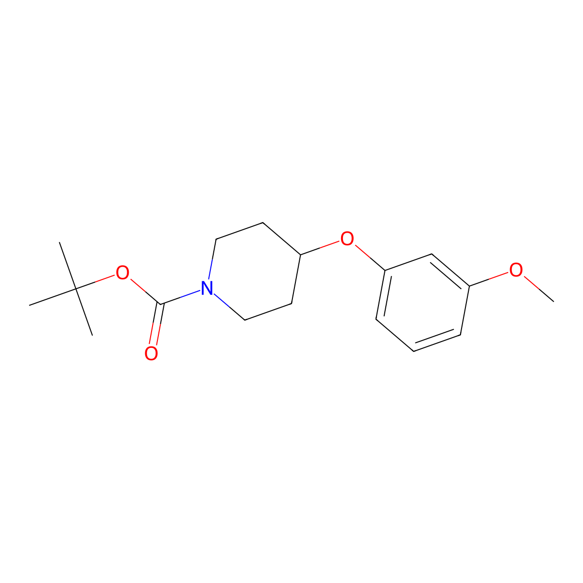 Tert-butyl 4-(3-methoxyphenoxy)piperidine-1-carboxylate molecular structure, CAS 1159982-40-7