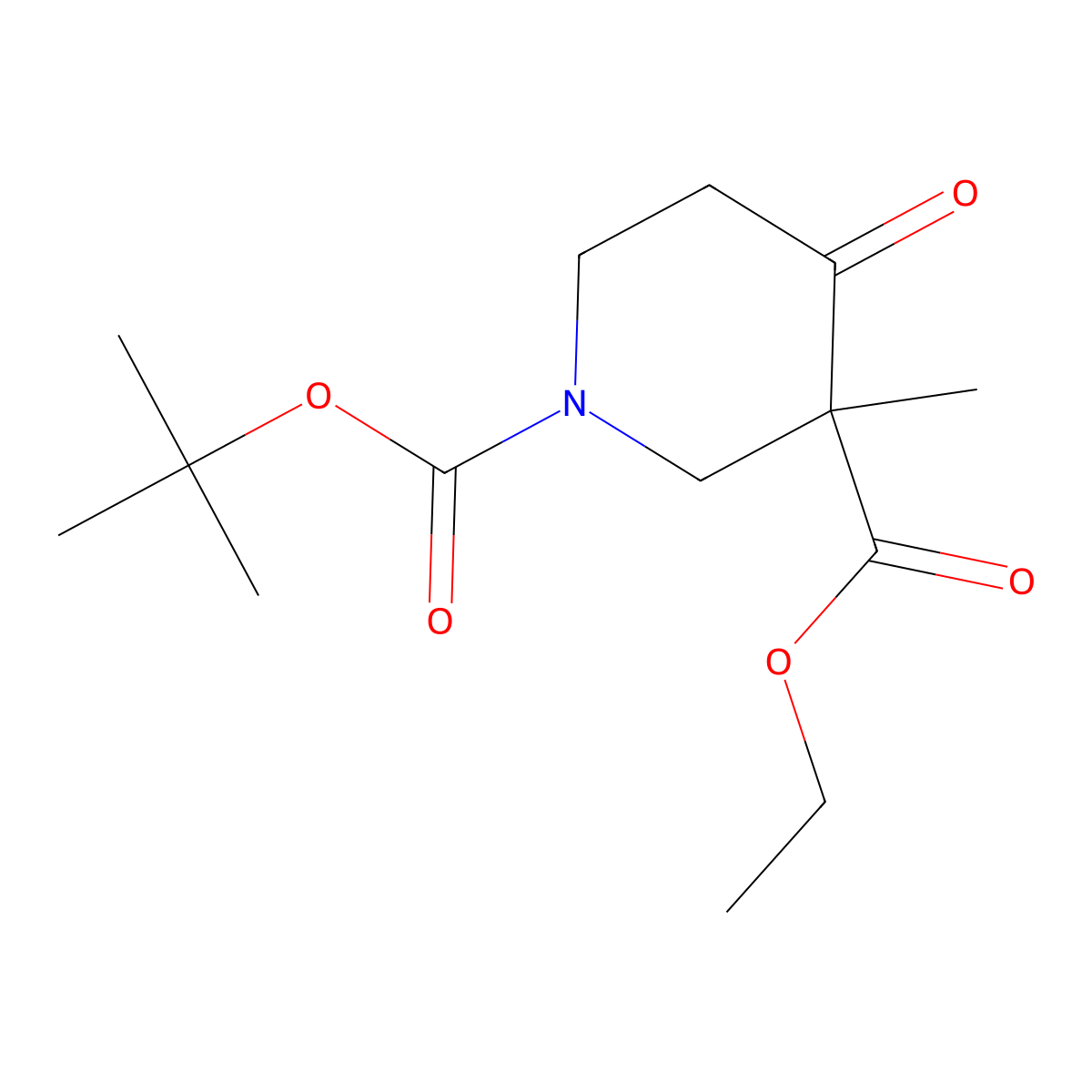 1-(Tert-butyl) 3-ethyl 3-methyl-4-oxopiperidine-1,3-dicarboxylate molecular structure, CAS 1159982-52-1