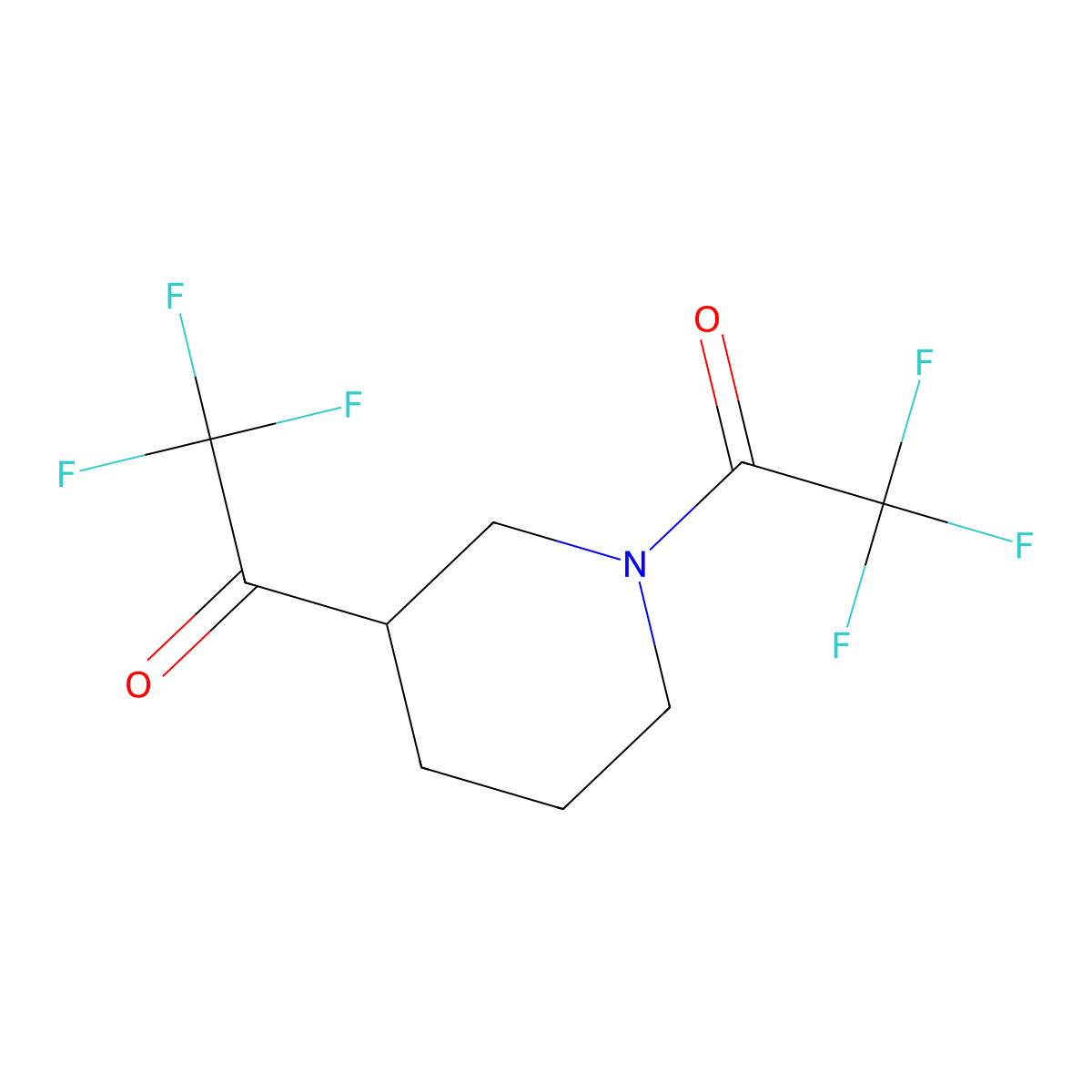 2,2,2-Trifluoro-1-[1-(2,2,2-trifluoroacetyl)-3-piperidyl]ethanone molecular structure, CAS 1159982-57-6