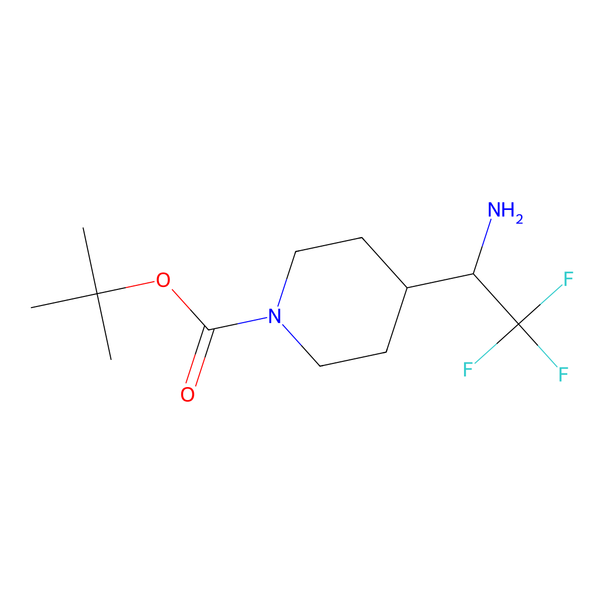 tert-Butyl 4-(1-amino-2,2,2-trifluoroethyl)piperidine-1-carboxylate molecular structure, CAS 1159982-64-5
