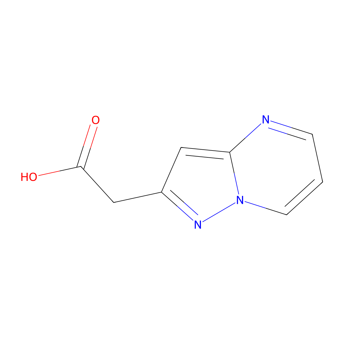 2-(Pyrazolo[1,5-A]pyrimidin-2-YL)acetic acid molecular structure, CAS 1159983-05-7